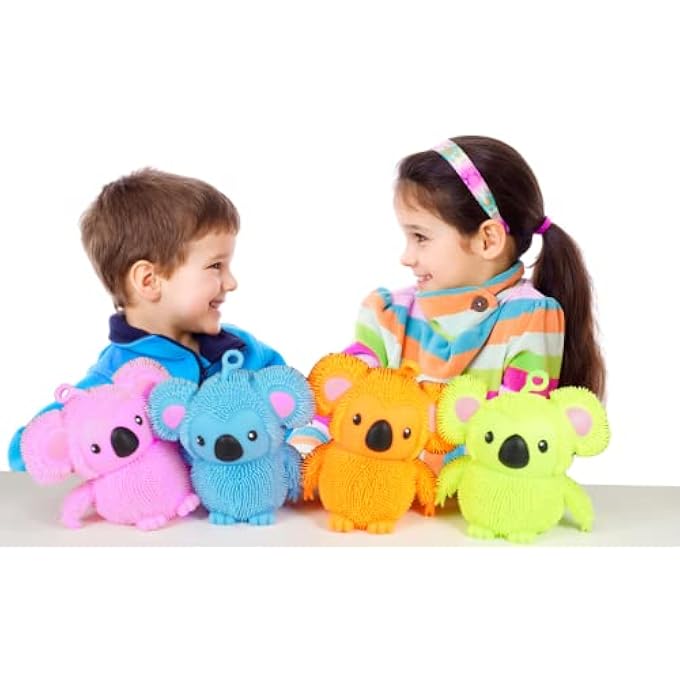 Ja-Ru Koala Bear Pets Stretchy Squishy Fidget Toy (2 Koalas Assorted) Stress Relief Bedtime Buddies, with Hair Tentacles Like Noodles. Party Favor Birthday Decorations Bouncy Toy for Kids & Adults 6710-2s - Image 2