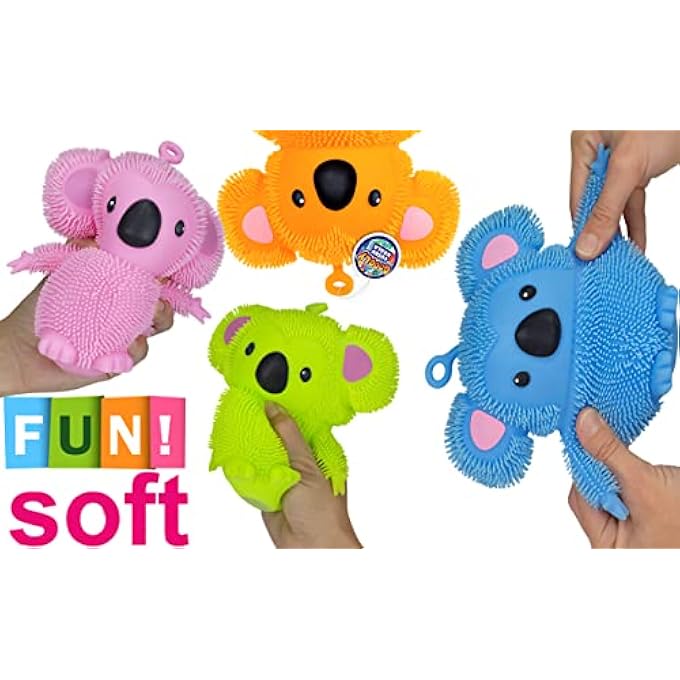 Ja-Ru Koala Bear Pets Stretchy Squishy Fidget Toy (2 Koalas Assorted) Stress Relief Bedtime Buddies, with Hair Tentacles Like Noodles. Party Favor Birthday Decorations Bouncy Toy for Kids & Adults 6710-2s - Image 5