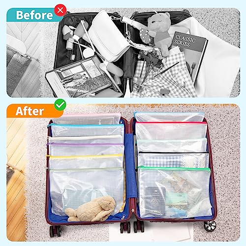 Umriox 24 Pack 12 Colors Zipper Pouches for Organizing, Letter Size, A4 Size, Zipper Bags for Puzzles & Board Game Storage, Office Supplies Travel Toiletries - Image 5