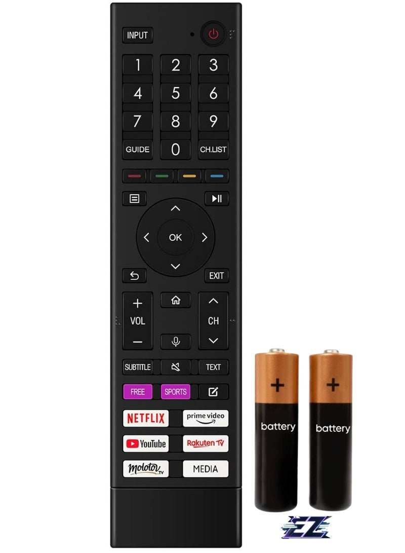 PopZa Replacement Voice Remote Control ERF3H80H Fit for Hisense Smart OLED 4K TV 43A7GQ 50A7GQ 55A7GQ 65A7GQ 65A7GQ with battery - Image 1