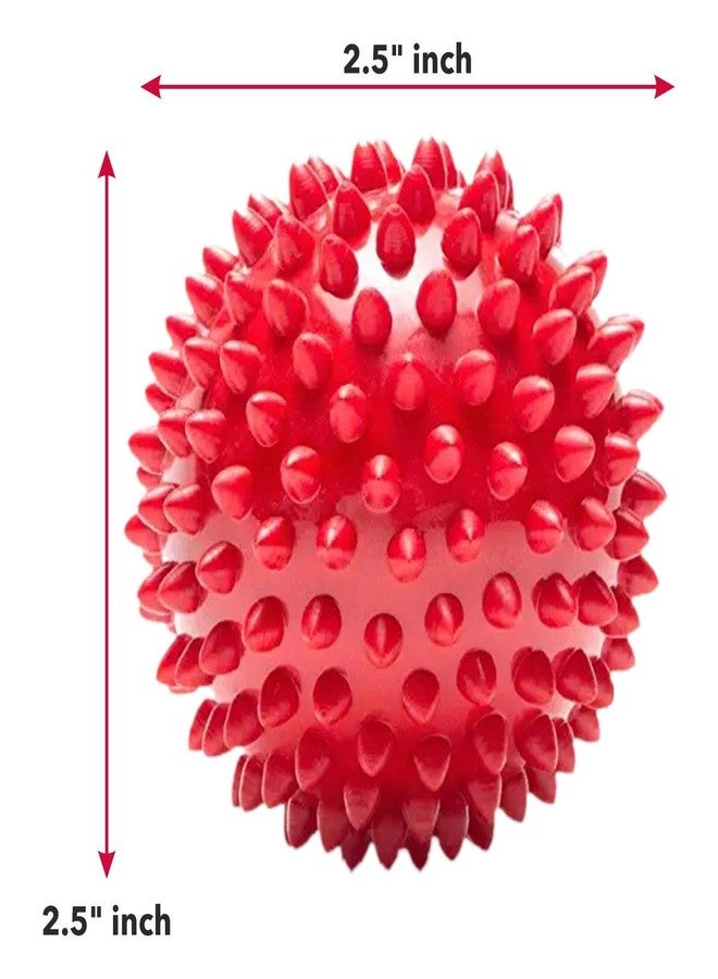 Pups&Pets Non-Toxic Rubber Stud Spike Hard Ball Chew Toy, Puppy/Dog Teething Toy - 3 inches - Image 2