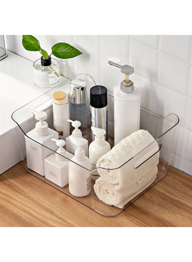 4 Pack Clear Stackable Storage Boxes with Handles, Pantry Organizer, Storage Containers and Organizer Bins, Multi-Use Bins for Home, Kitchen and Cabinet (Large - 4 Pack) - Image 2