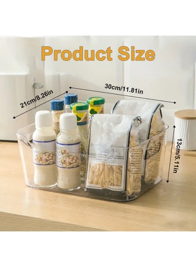 4 Pack Clear Stackable Storage Boxes with Handles, Pantry Organizer, Storage Containers and Organizer Bins, Multi-Use Bins for Home, Kitchen and Cabinet (Large - 4 Pack) - Image 3