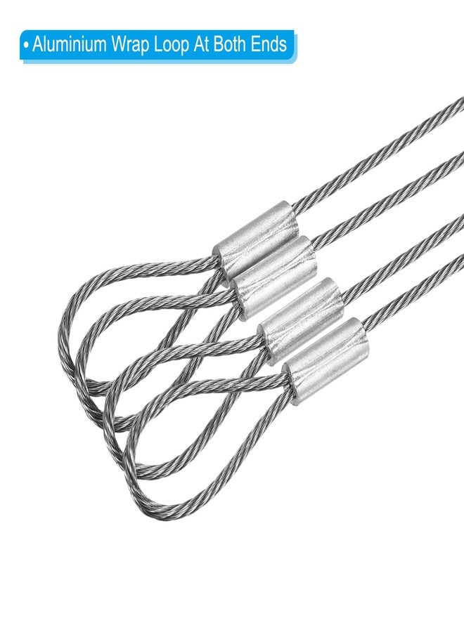 PATIKIL 16 Inch Safety Security Cable Wire, 6 Pack Stainless Steel 40cmx1.2mm Stage Lights Rope with Double Loop for DJ Lighting Luggage Lock - Image 4