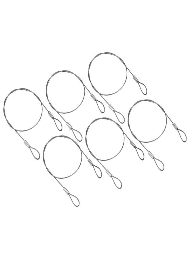 PATIKIL 16 Inch Safety Security Cable Wire, 6 Pack Stainless Steel 40cmx1.2mm Stage Lights Rope with Double Loop for DJ Lighting Luggage Lock - Image 1
