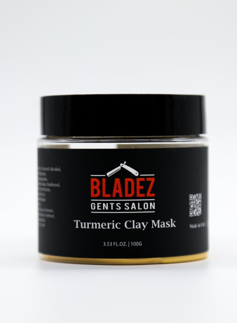 Bladez Gents Salon Natural Turmeric Face Mask, Hydrating, Blackhead Removal, Anti Acne, Brightening, Detoxifying, Cleansing Your Skin - Image 1
