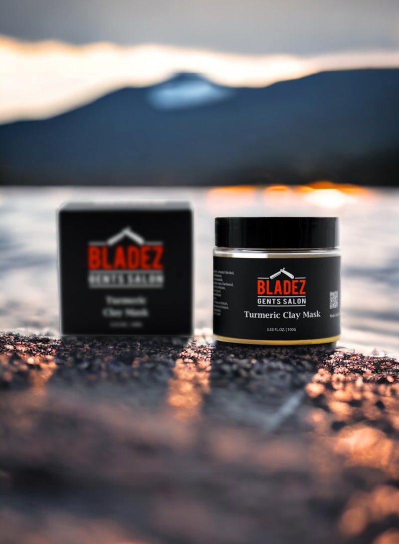 Bladez Gents Salon Natural Turmeric Face Mask, Hydrating, Blackhead Removal, Anti Acne, Brightening, Detoxifying, Cleansing Your Skin - Image 5