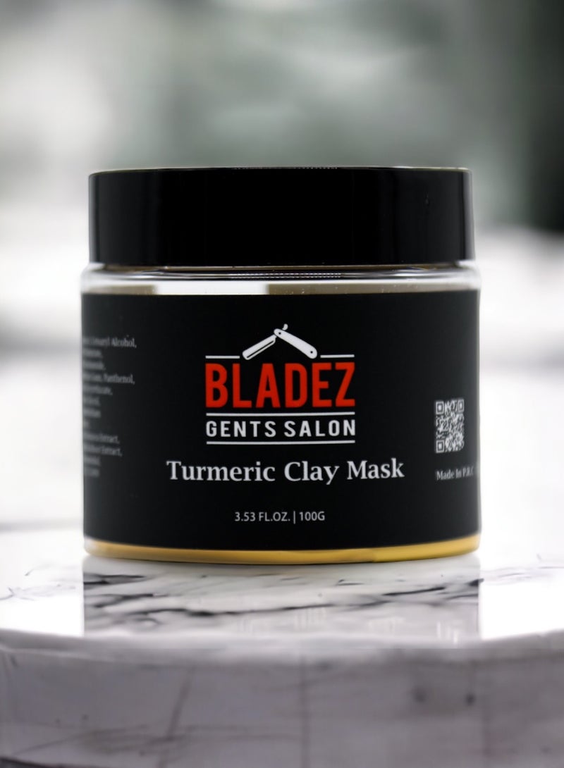 Bladez Gents Salon Natural Turmeric Face Mask, Hydrating, Blackhead Removal, Anti Acne, Brightening, Detoxifying, Cleansing Your Skin - Image 4