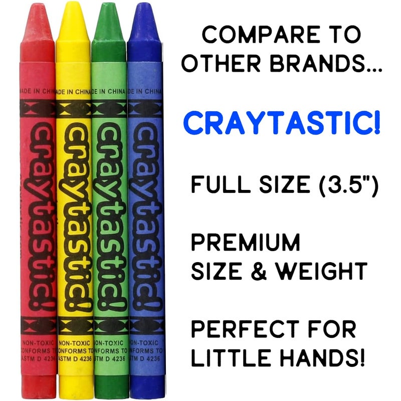 Craytastic 25 Bulk Crayon Packs of 4 (100 count) - Bulk Crayons for kids - Party Favors, Teachers, Party Favors, Classrooms, Restaurants - Individually Wrapped, Non-Toxic - Image 5