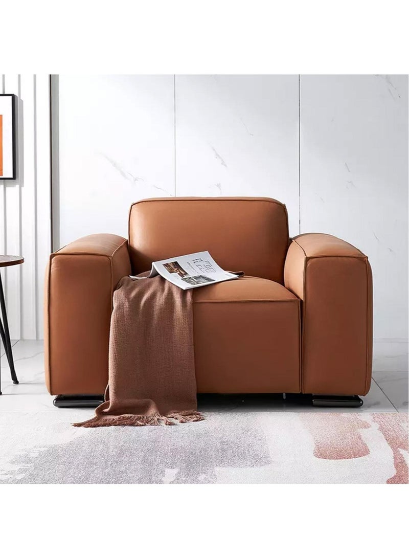 Karnak Faux 1 Seater Sofa – Brown