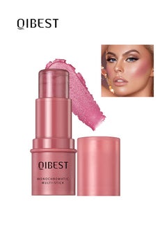 QiBest Monochromatic Multi Stick,Blush Highlighter Stick,Moisture and Lightweight Highlighters Makeup Stick，Blendable and Smooth(#01)  - Image 1