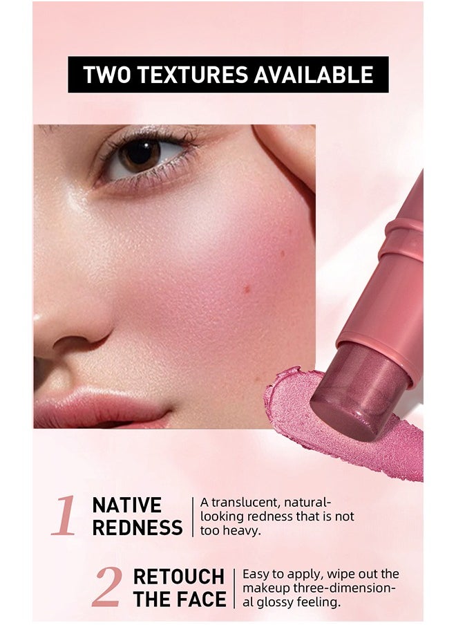 QiBest - Monochromatic Multi Stick,Blush Highlighter Stick,Moisture and Lightweight Highlighters Makeup Stick，Blendable and Smooth(#01) - Image 1
