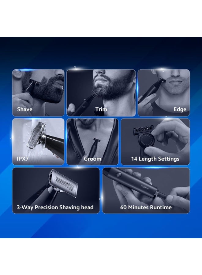 شاومي ماكينة حلاقة Xiaomi Uniblade بريشة ثلاثية الاتجاهات للحلاقة والتشذيب | مدة تشغيل تصل إلى 60 دقيقة | 14 إعدادًا للطول | هيكل قابل للغسل بالكامل بمعيار IPX7 | شحن سريع خلال 1.5 ساعة - Image 5