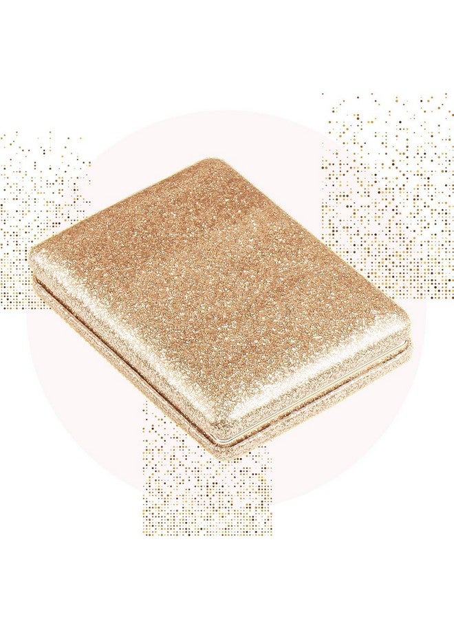 سكارليت لاين مرآة صغيرة قابلة للطي على الوجهين للنساء، مرآة يد مكبرة مستطيلة الشكل لوضع المكياج، مرآة سفر صغيرة الحجم، لون ذهبي وردي - Image 1