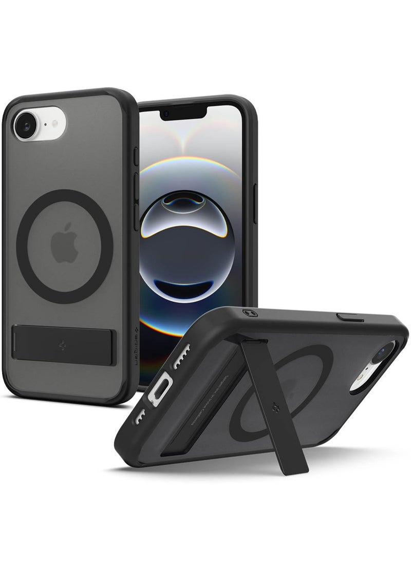 Spigen Ultra Hybrid S MagFit iPhone 16e Case Cover MagSafe with Kickstand - Frost Black  - Image 1