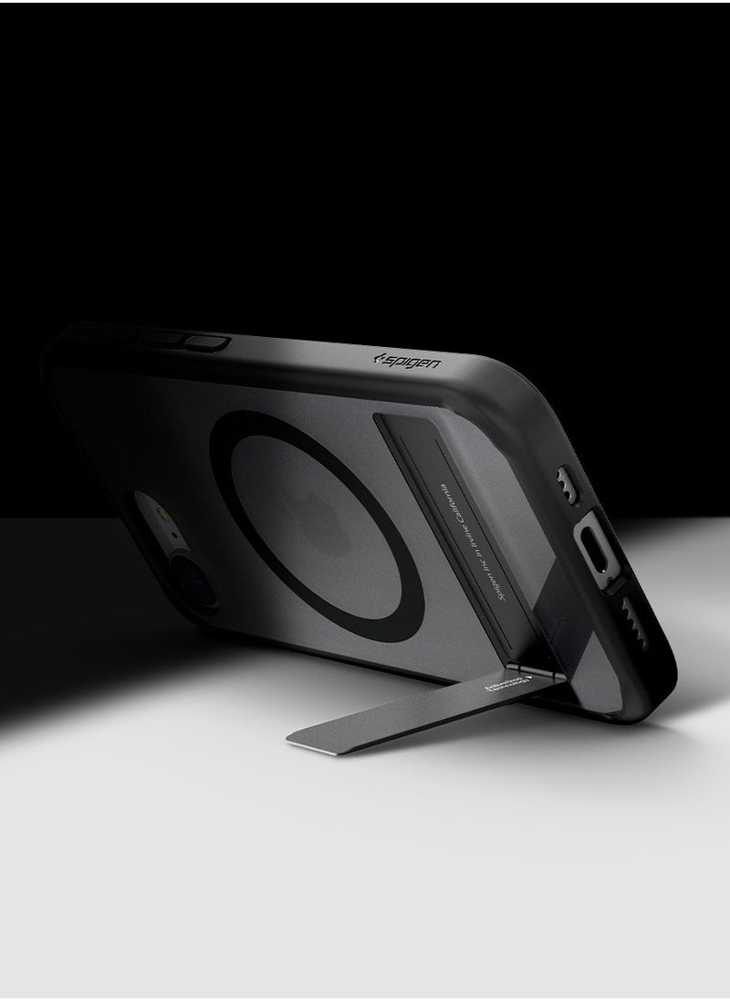 Spigen Ultra Hybrid S MagFit iPhone 16e Case Cover MagSafe with Kickstand - Frost Black  - Image 3
