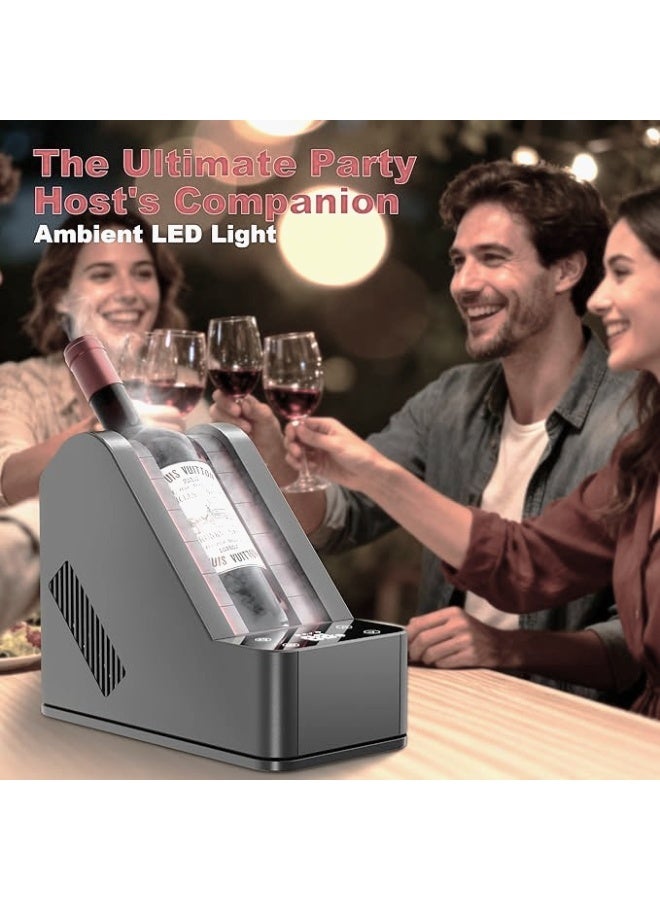 فيبارتي مبرد كهربائي احترافي للنبيذ والشمبانيا - مبرد زجاجة واحدة سعة 750 مل بدون ثلج مع تحكم رقمي في درجة الحرارة (0-20 درجة مئوية) | مبرد مكتبي محمول من الفولاذ المقاوم للصدأ للمنزل، والمركبات الترفيهية، واليخوت، وكهدية - Image 5