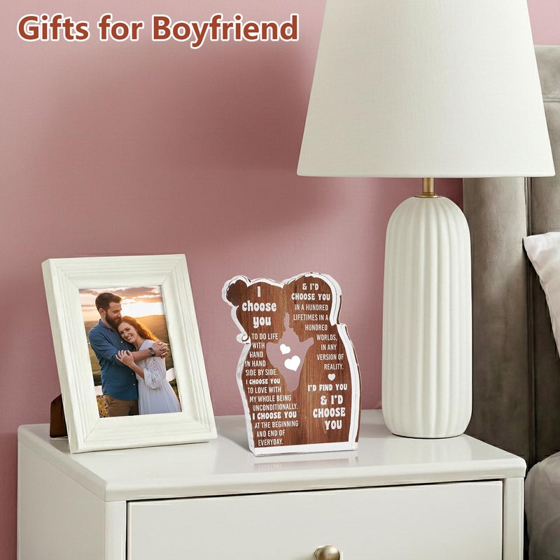 MAMAGIFTREE Gifts for Him Her Boyfriend Girlfriend, I Choose You Acrylic Sign Desk Decor, Birthday Gifts for Women Men, Anniversary Wedding Gift for Wife Husband Romantic Gift Couples, Easter Love Sign Decor - Image 5