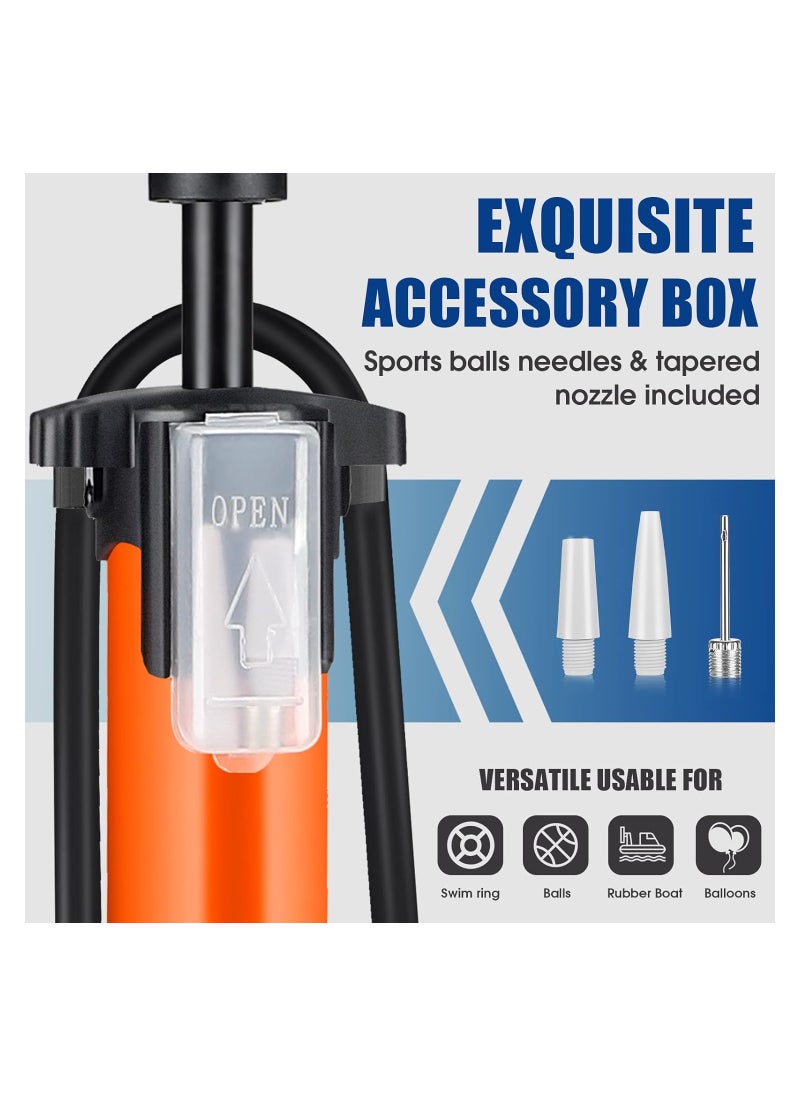 Generic Portable Floor Bicycle Pump for Presta & Schrader Valves, 120PSI High Pressure Bike Air Pump with Ball Pump Needles, Ideal Inflator for Road Bike Tires.  - Image 5