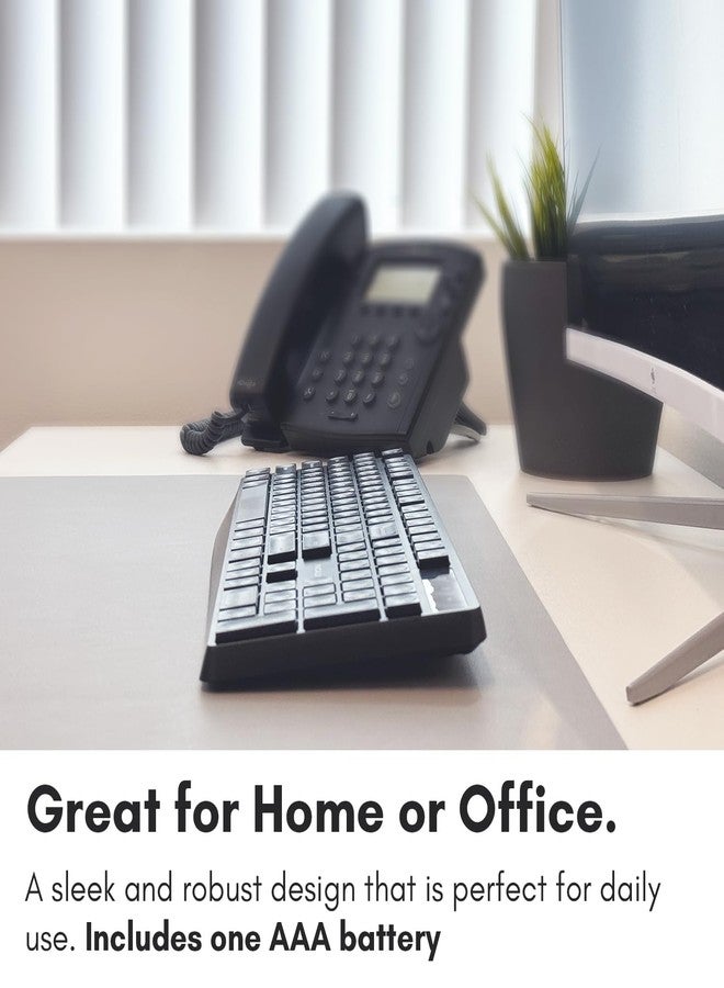 ماكالي لوحة مفاتيح ماكالي اللاسلكية | لوحة مفاتيح كمبيوتر 2.4 جيجاهرتز (حجم كامل، مفاتيح هادئة) كتابة مريحة طوال اليوم مع منفذ USB لاسلكي لأجهزة الكمبيوتر المحمولة، وأجهزة الكمبيوتر المكتبية، وأجهزة Surface، وأجهزة Chromebook، وأجهزة الكمبيوتر المحمولة - Image 5