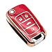 FEYOUN Key Fob Cover Compatible with Buick Encore Chevy Chevrolet Camaro Equinox Impala Sonic Trax GMC Terrain Flip 4 Buttons TPU Remote Keyless Key Fob Case Protection Shell Accessories Red - Image 2