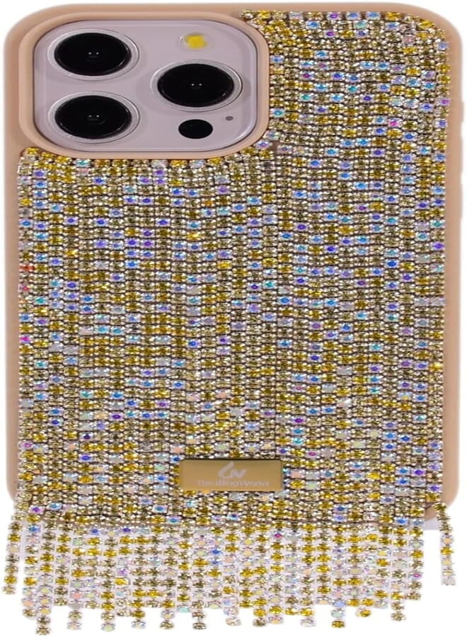 Next Next Store Luxury Glitter Compatible with iPhone 15 Pro Max Case, Shockproof, Anti-Scratch, Fashion Design, Full Protection, Abrasion Resistant Back Cover with Glitter Finish (Gold)