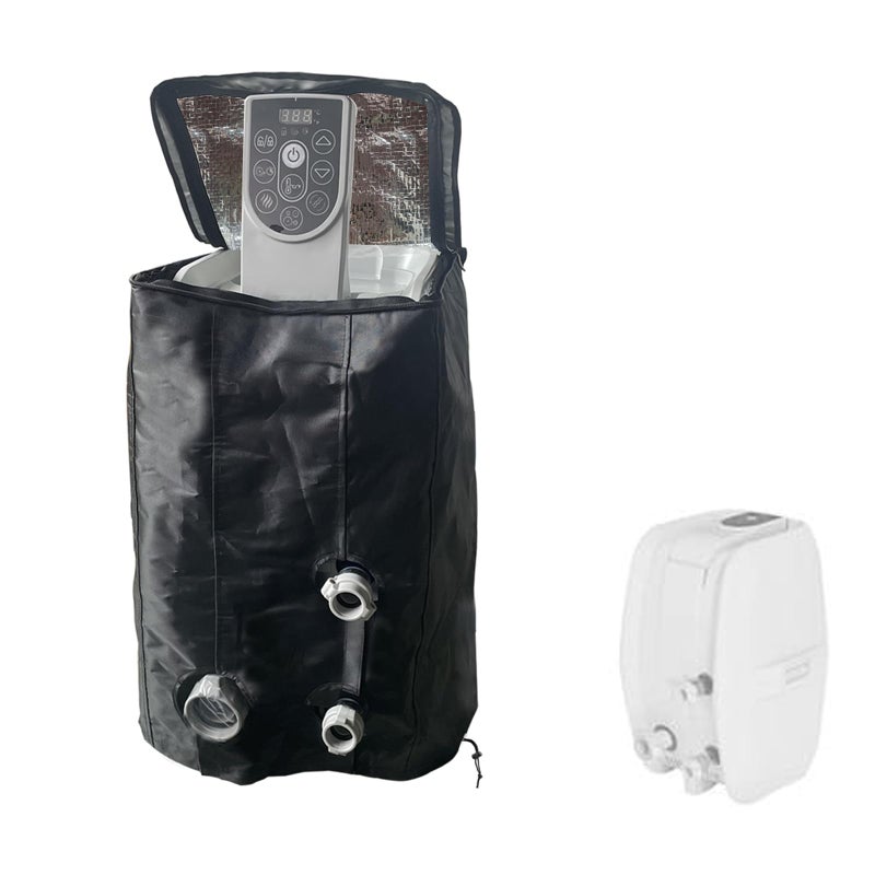XCZ hot tub pump cover With thermal insulation aluminum film waterproof sunscreen insulation Spa heat pump insulation cover Black cover only - Image 2