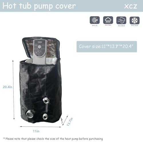 XCZ hot tub pump cover With thermal insulation aluminum film waterproof sunscreen insulation Spa heat pump insulation cover Black cover only - Image 3