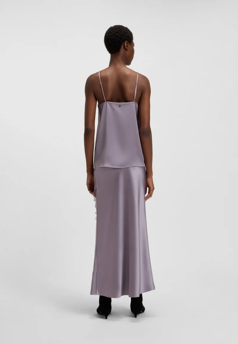 بوس Satin camisole dress with lace details