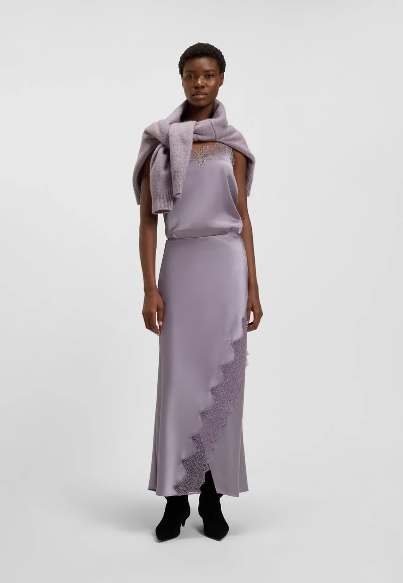 BOSS Light Purple Satin camisole with lace details for Women | Best Price UAE
