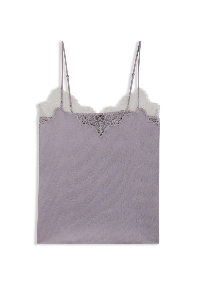 BOSS Light Purple Satin camisole with lace details for Women | Best Price UAE