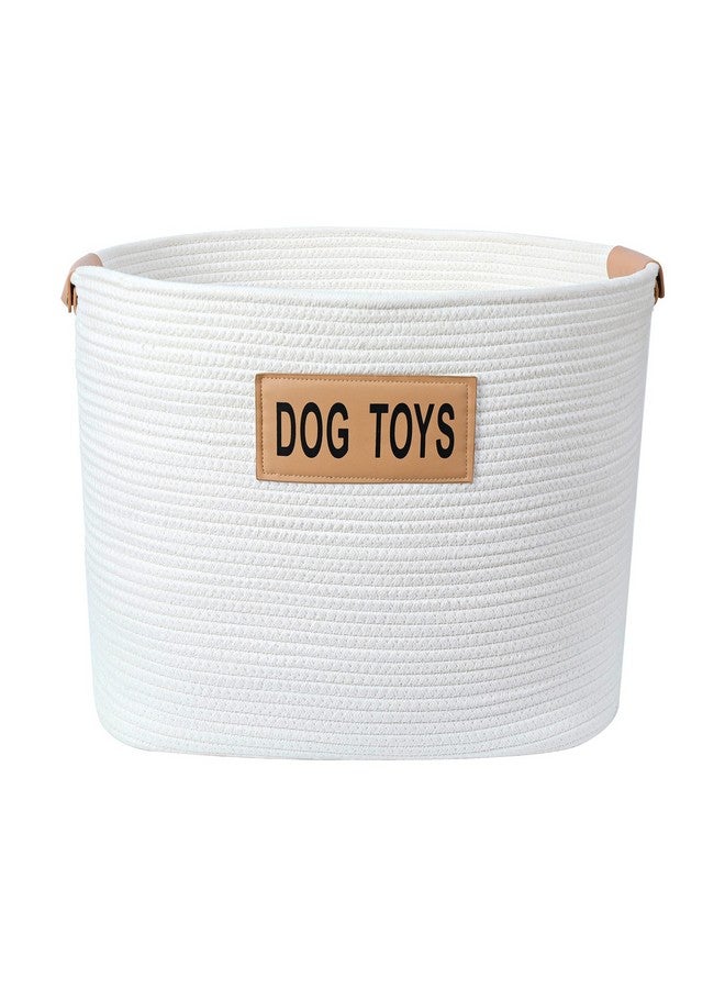 Midlee Rope Dog Toys Basket with Leather Handles - Image 1