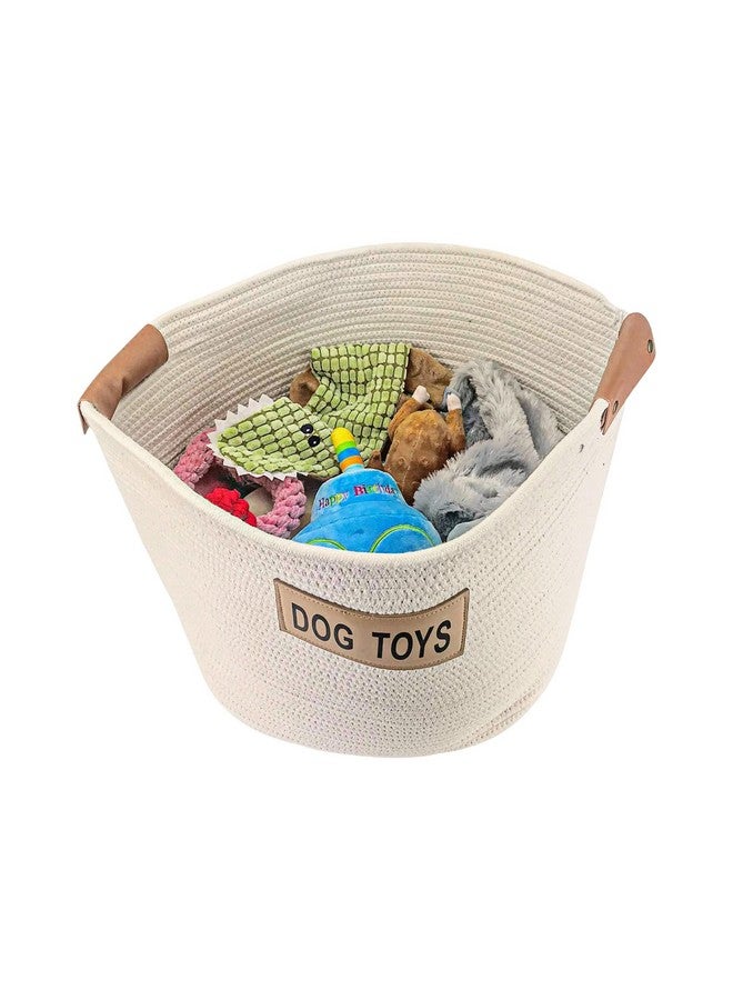 Midlee Rope Dog Toys Basket with Leather Handles - Image 2