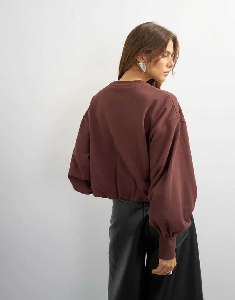 Topshop  Long Sleeve Bubble Hem Sweatshirt for Women | Best Price UAE