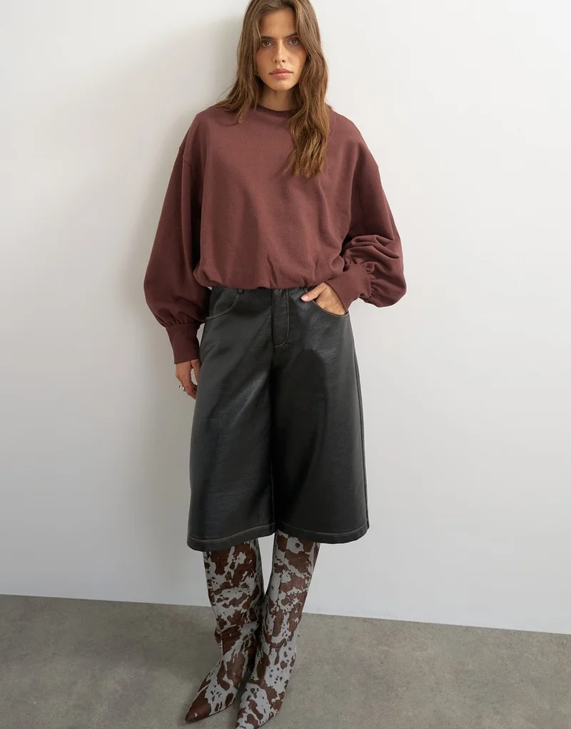 Long Sleeve Bubble Hem Sweatshirt
