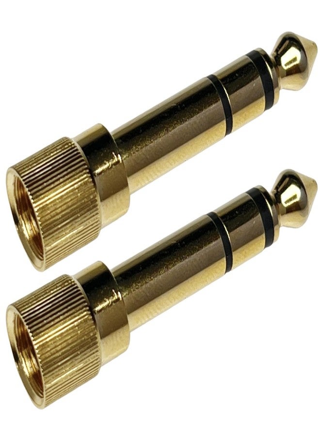 CESS 2-Pack 1/4" Stereo Phone Screw-On Adapter - Male 1/8" to Male 1/4" - 3.5mm Stereo to 6.35mm Stereo - Image 2