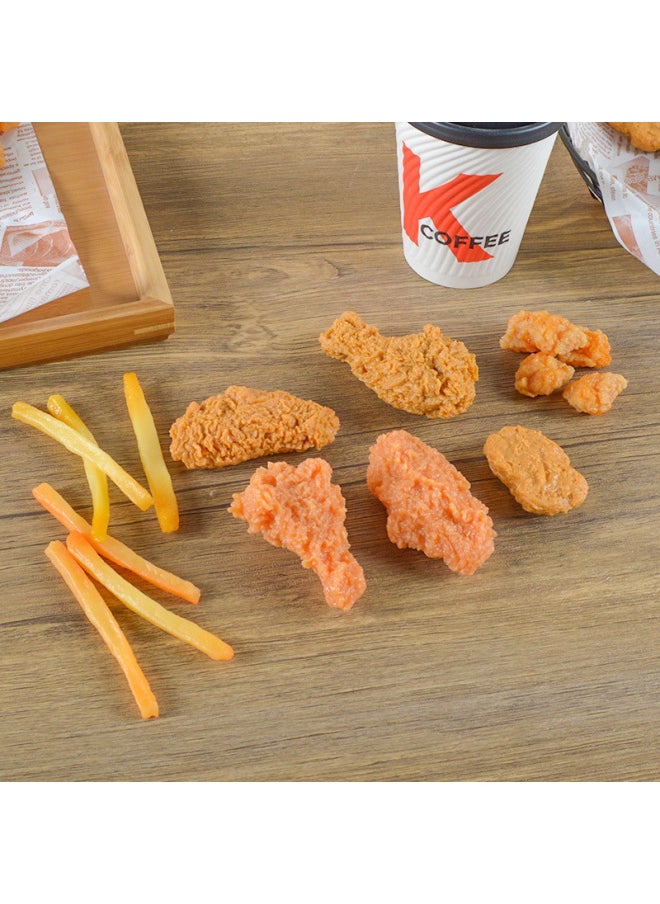 null - Simulation Food Chicken Leg Chicken Wings Model KFC Food Play Fried Chicken Leg Fried Chicken Wings Window Display Props Keychain-Color:Fried Chicken Wings (refrigerator Magnets) - Image 1