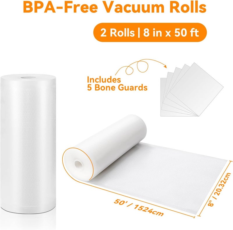 Wevac Vacuum Sealer Bags 8x50 Rolls 2 pack for Food Saver, Seal a Meal, Weston. Commercial Grade, BPA Free, Heavy Duty, Great for vac storage, Meal Prep or Sous Vide - Image 2