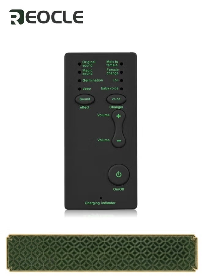 REOCLE Portable Voice Changer Handheld Microphone Voice Changer with 7 Sound Effects Live Sound Card Voice Changer Handheld Sound Card Mini Voice Changer Device Compatible with iPad/Mobile Phone/Computer/Lap  - Image 1