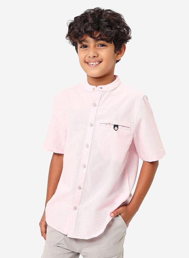 Bonkids Regular Long Sleeve Printed Peach Cotton Shirt 100 % Cotton - Image 1