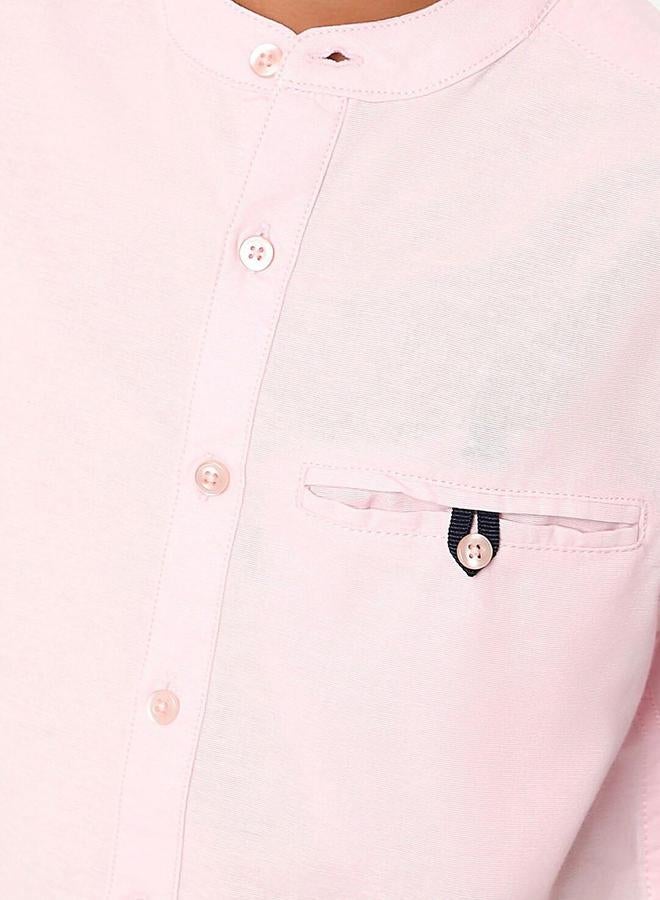 Bonkids Regular Long Sleeve Printed Peach Cotton Shirt 100 % Cotton - Image 2