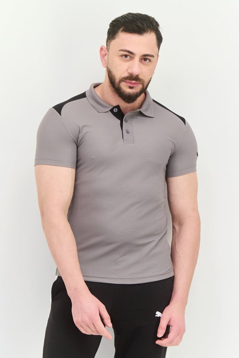 PUMA Men Sportswear Fit Short Sleeves Training Polo Shirt, Grey  - Image 1