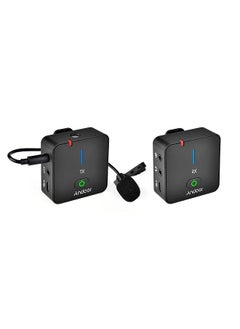Andoer MX5 2.4G Wireless Recording Microphone System with Transmitter Receiver Clip-on Lavalier Mic 50M Effective Range Built-in Rechargeable Battery