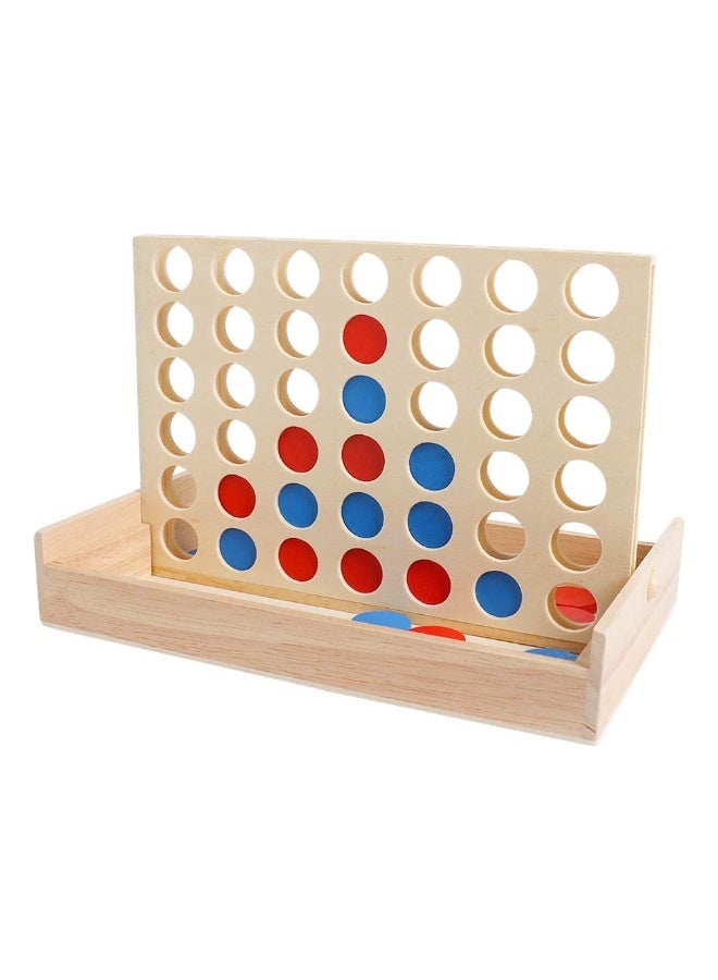 ألعاب لوحية خشبية مكونة من 4 قطع، صف واحد، 4 ألعاب متصلة للسفر، ألعاب لوحية قابلة للطي، لعبة عائلية كلاسيكية ممتعة للأطفال والكبار - Image 1