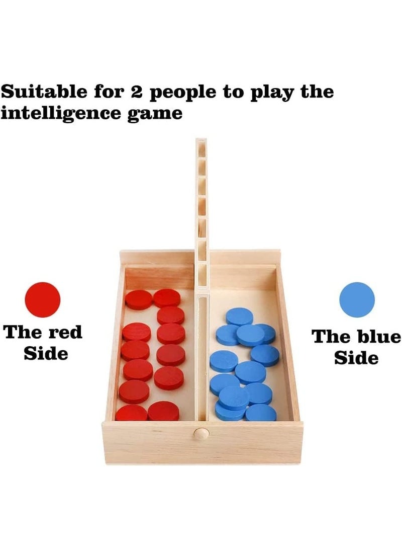 ألعاب لوحية خشبية مكونة من 4 قطع، صف واحد، 4 ألعاب متصلة للسفر، ألعاب لوحية قابلة للطي، لعبة عائلية كلاسيكية ممتعة للأطفال والكبار - Image 2