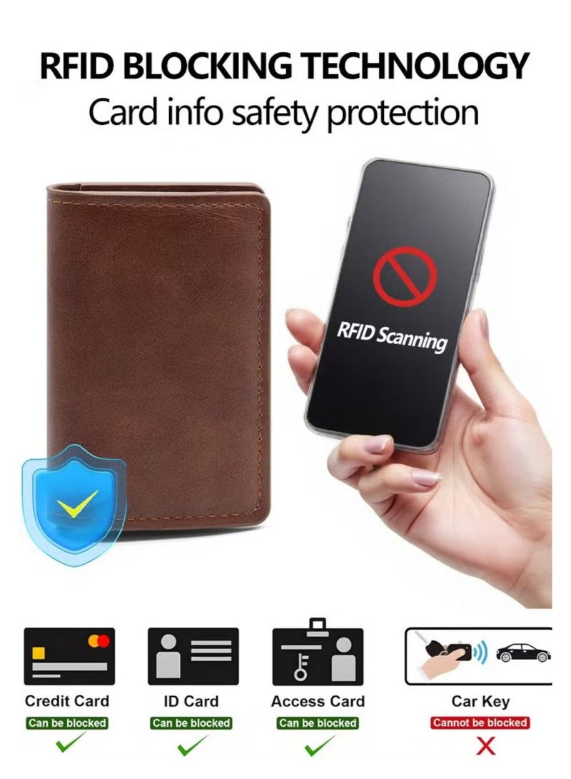 حامل بطاقات للرجال - مزدوج الطبقات بتصميم الطرد السريع، حماية RFID من التмагنت والسرقة والاختراق، غلاف بطاقات عالي الجودة متعدد الفتحات للرجال - Image 4