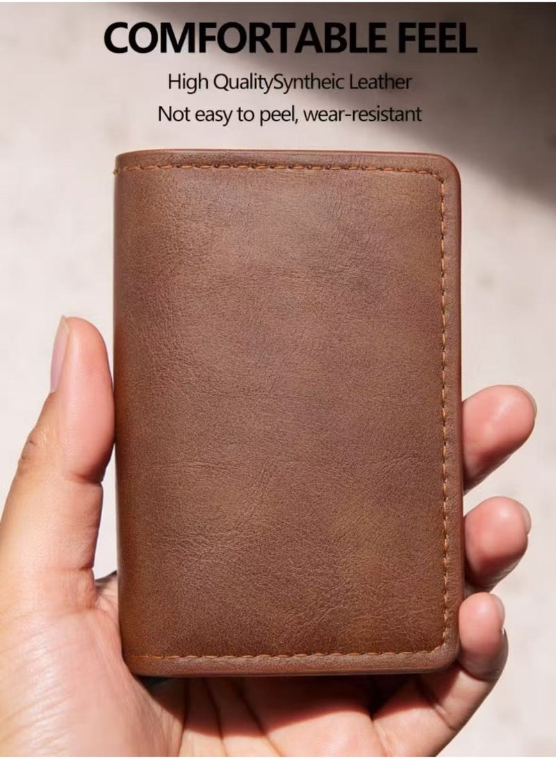 حامل بطاقات للرجال - مزدوج الطبقات بتصميم الطرد السريع، حماية RFID من التмагنت والسرقة والاختراق، غلاف بطاقات عالي الجودة متعدد الفتحات للرجال - Image 2