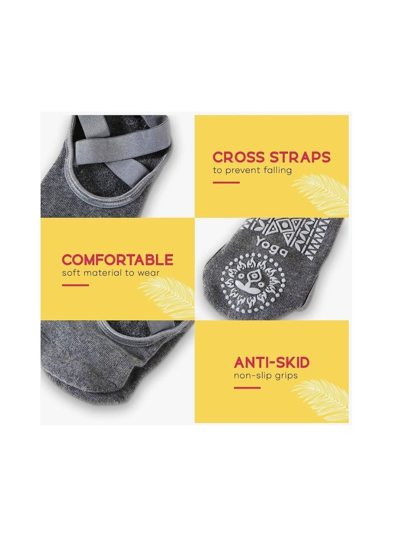 LIMOS Sports Yoga Socks for Women Pack Of 3 Pairs - Image 4