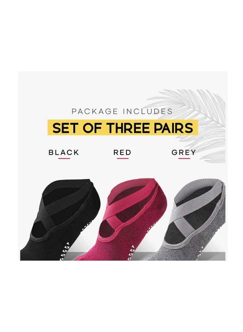 LIMOS Sports Yoga Socks for Women Pack Of 3 Pairs - Image 3
