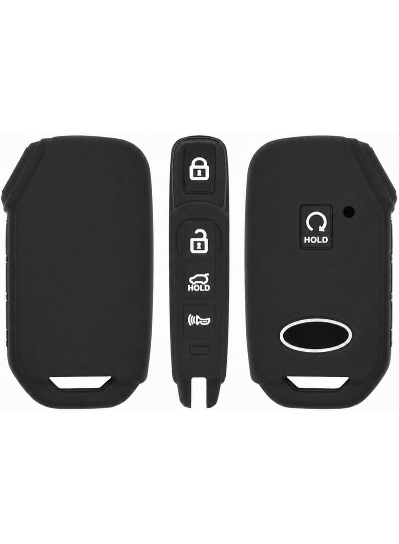 Arooma 5 Buttons Silicone Key Shell Cover Case for KIA Soul, Remote Protection Black - Image 1